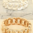  Chunky Curb Chain Stretch Bracelets - Silver & Gold
