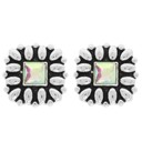  Western Floral Square Post Earrings - AB or Turquoise