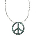  Turquoise Peace Sign Chain Necklace