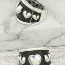 Western Dome Bubble Heart Stretch Ring