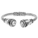  Western Bezel Open Cuff Bracelets - Silver & Gold