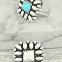  Western Floral Square Cuff Rings - Turquoise or Silver