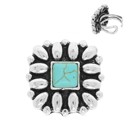  Western Floral Square Cuff Rings - Turquoise or Silver
