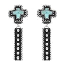  Western Cross Concho Turquoise Earrings