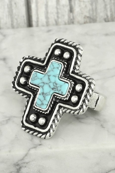 Western Cross Stretch Ring