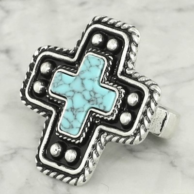 Western Cross Stretch Ring