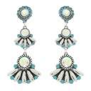  Western Jeweled Dangle Earrings - Silver or Turquoise