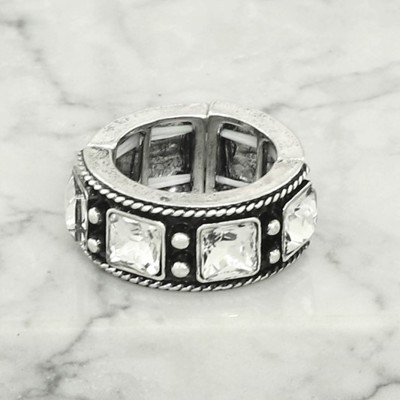 Western Jeweled Square Stretch Ring