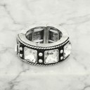  Western Jeweled Square Stretch Ring