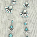  Western Jeweled Dangle Earrings - Silver or Turquoise