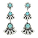  Western Jeweled Dangle Earrings - Silver or Turquoise