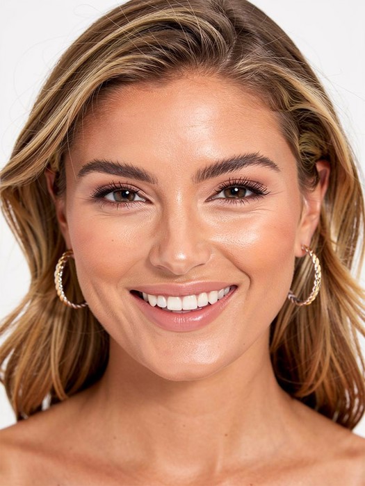 14K Gold Plated Two Tone Braided Hoop Earrings