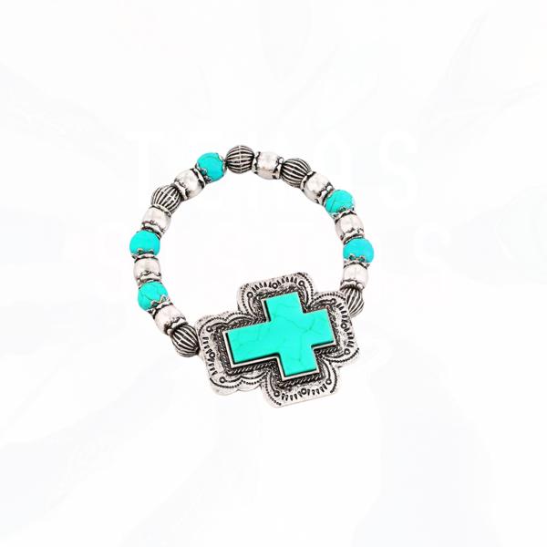 Stone Cross Stretch Bracelet