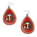  Red Christmas Cow Earrings