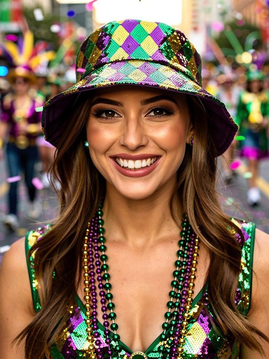 Mardi Gras Sequin Bucket Hat