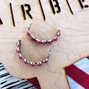  Red Stone Silver Hoops