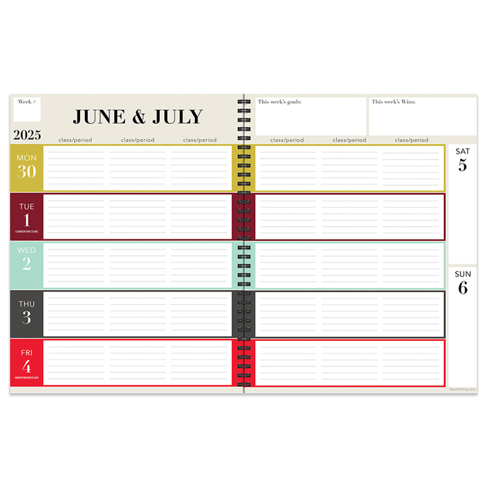 July 2025 - June 2026 Heirloom Apples Teacher and Home School Lesson Planning Book