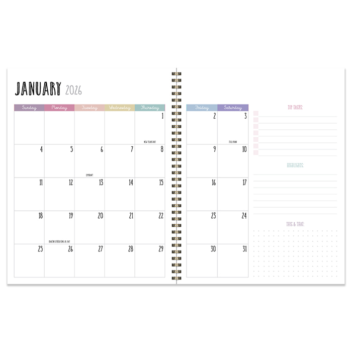 July 2025 - June 2026 Biggest Blooms Large Weekly Monthly Planner