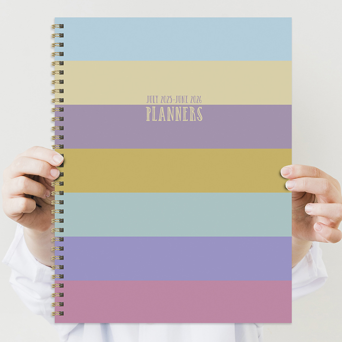 July 2025 - June 2026 Striped Down Large Weekly Monthly Planner