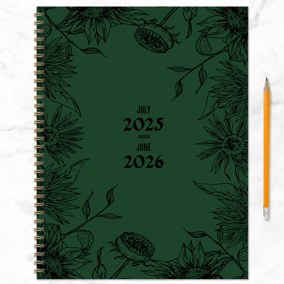 July 2025 - June 2026 Garden of Green Large Weekly Monthly Planner