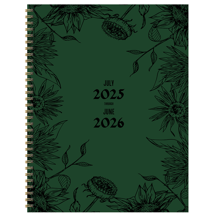 July 2025 - June 2026 Garden of Green Large Weekly Monthly Planner