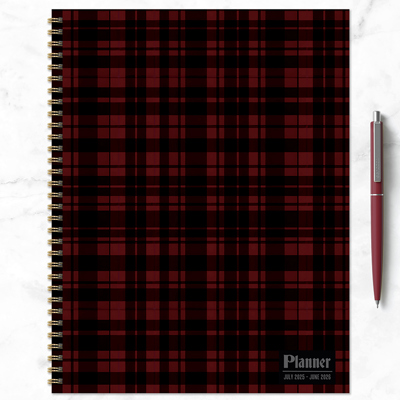 July 2025 - June 2026 Gwen Plaid Large Weekly Monthly Planner