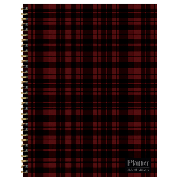 July 2025 - June 2026 Gwen Plaid Large Weekly Monthly Planner