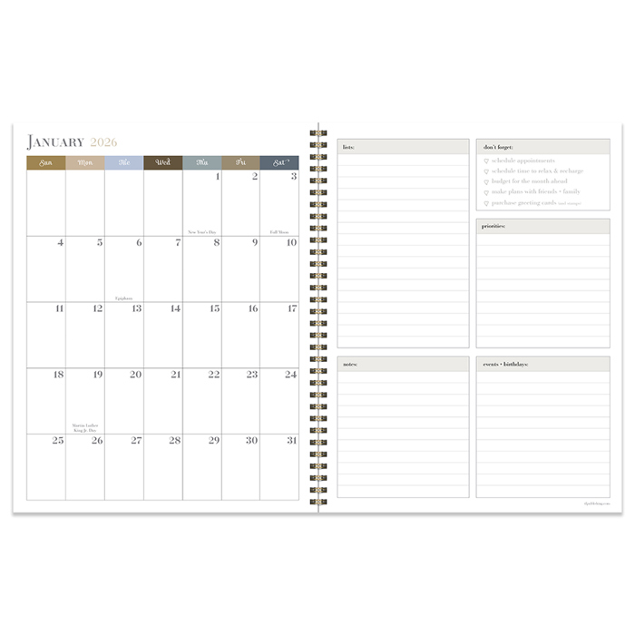 July 2025 - June 2026 Fleur de Lis Large Weekly Monthly Planner