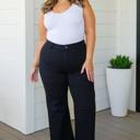  August High Rise Wide Leg Crop Jeans in Black