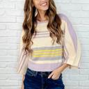 Small Barely Justified Striped Dolman Sleeve Top