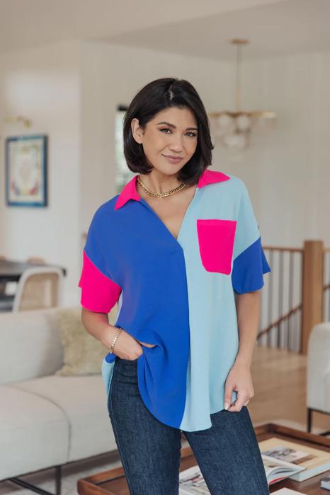 Color Me Cool Colorblock Top