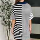  Everlasting Love Striped Collared Dress in Black and Navy