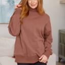  Make No Mistake Mock Neck Pullover in Cocoa
