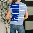  Lonely Traveler Striped Quarter Zip Vest in Blue