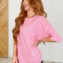 S-M Minimal Muse Batwing Tee in Blossom Pink