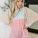 Outside Advantage Mixed Print Boho Blouse