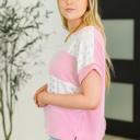  Parlour Picnic Color Block Knit Top in Pink