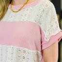 Small Parlour Picnic Color Block Knit Top in Pink