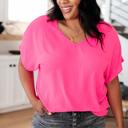  Passionately Pink V Neck Blouse