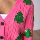L-XL Sequin Trees Cardigan