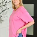 Small Take It Easy Slouchy Tee in Hot Pink