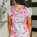  Too Fab to Care Ruffled High Neck Floral Blouse