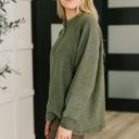  Urban Flux Scooped Hi-Low Long Pullover in Olive