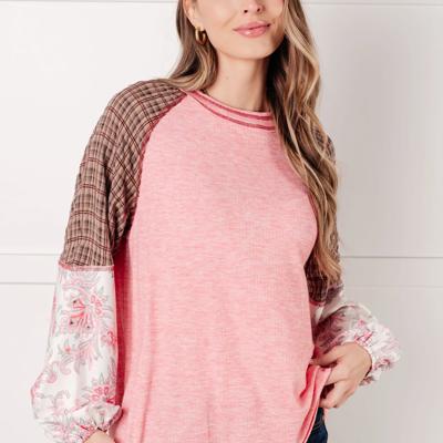 Walk for Miles Floral Color Block Top 