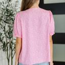  Wander Bloom Embroidered Puff Sleeve Blouse in Pink