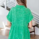  Working In The Garden Button Up Peplum Blouse