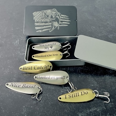 Custom Fishing Lure Collection – Engraved Brass & Nickel Lures