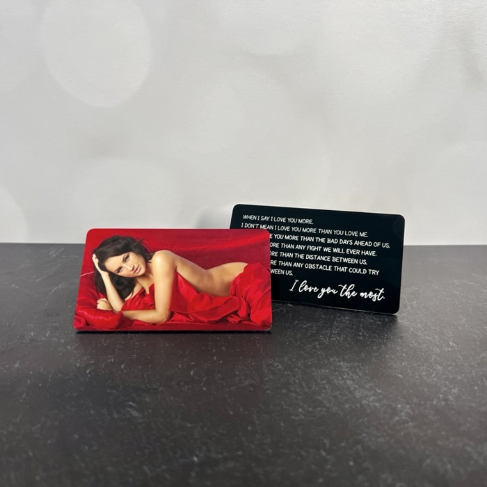 Love You Most Color Wallet Card with Photo on Back | Keepsake Gift for Him
