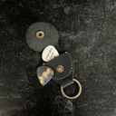  Two Personalized Photo and Text Guitar Picks in a Leather Keychain Pouch | Custom Keepsake Gift for Music Lovers
