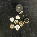  Two Personalized Photo and Text Guitar Picks in a Leather Keychain Pouch | Custom Keepsake Gift for Music Lovers